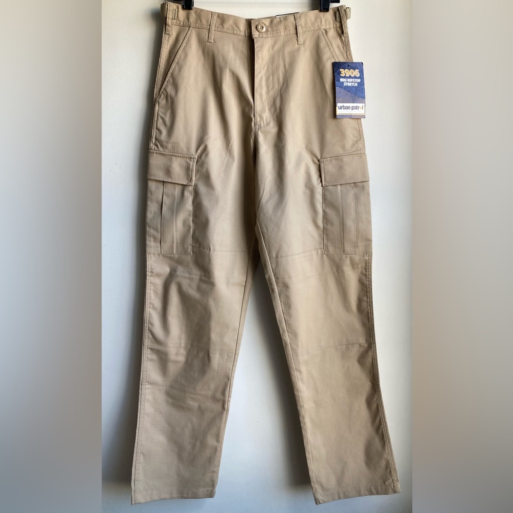 Urban Patrol BDU Ripstop Stretch Tactical Trousers - Khaki - Small Regular